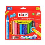Fatih Yıkanabilir Jumbo 12 Renk Keçeli Kalem