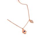 Fatmanin eli figürlü İtalyan tasarimi gümüş rose trend kolye