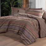 Fauna King Size (Battal BOY)%100 Pamuk Flanel (Pazen) Nevresim Takımı Kahve - Kahverengi - 240 x 220 cm