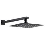 Fause Ankastre Duş Başlığı Borulu Kare Slim Metal 30x30 cm (Mat Siyah)