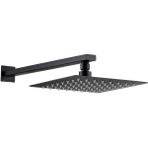 Fause Ankastre Duş Başlığı Borulu Kare Slim Metal 30X30 cm Siyah - Gri