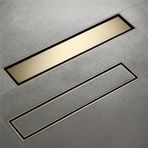 Fause Komple Çelik Seramik Uyumlu Ankastre Lineer Duş Kanalı 50 cm KSZ105-50 (Mat Altın)