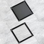Fause Komple Çelik Seramik Uyumlu Ankastre Yer Süzgeci 10x10 cm KSZ101 (Mat Siyah)