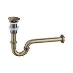 Fause Pop-up Basmalı Paslanmaz Çelik Metal Lavabo Sifonu Antik Eskitme KSF101-A