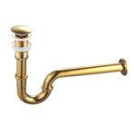 Fause Pop-up Basmalı Paslanmaz Çelik Metal Lavabo Sifonu KSF101 (Altın)