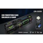 Favbox OR-G262 20000 Lümen Ultra Güçlü Profesyonel Şarjlı El Feneri - 200W Güç Dayanıklı Tasarım 3000M - Siyah - 200 W