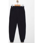 Favo Kids Erkek Çocuk Basic Jogger Eşofman Altı - Lastikli Paça Ve Kordonlu Bel Siyah 9 Yaş