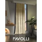 Favolli Kadife Dokulu Bej Ada Fon Perde Ekstrafor Büzgülü Dream Series - 100 x 250 cm