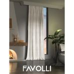 Favolli Kadife Dokulu Ekru Ada Fon Perde Ekstrafor Büzgülü Dream Series - 100 x 250 cm