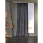 Favolli Kadife Dokulu Gri Ada Fon Perde Ekstrafor Büzgülü Dream Series - 150 x 270 cm
