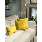 Favolli Kadife Dokulu Hint Sarısı Kırlent Kılıfı Dream Serisi Punch Için Uygun Gizli FERMUAR40 x 40 cm