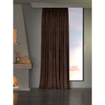 Favolli Kadife Dokulu Kahverengi Ada Fon Perde Ekstrafor Büzgülü Dream Series - 200 x 250 cm