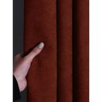 FAVOLLİ Kadife Dokulu Kiremit Rengi Pileli Ada Fon Perde - 45 x 45 cm