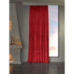 Favolli Kadife Dokulu Kırmızı Ada Fon Perde Ekstrafor Büzgülü Dream Series - 150 x 250 cm