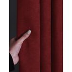 FAVOLLİ Kadife Dokulu Kırmızı Renk Pileli Ada Fon Perde - 120 x 270 cm