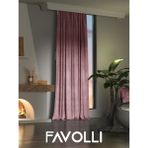 Favolli Kadife Dokulu Lavanta Pembesi Rengi Ada Fon Perde Ekstrafor Büzgülü Dream Series - 100 x 250 cm - Lavanta Rengi