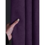 FAVOLLİ Kadife Dokulu Menekşe Moru Pileli Ada Fon Perde - 100 x 270 cm