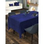 FAVOLLİ Kadife Dokulu Safir Renk Masa Örtüsü - 150 x 220 cm - Mavi