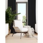 Favolli Kadife Dokulu Siyah Ada Fon Perde Ekstrafor Büzgülü Dream Series - 100 x 270 cm