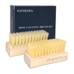 favolosa Taşınabilir ayakkabı temizleme fırçası seti, 2 fırça, yumuşak ve sert kıllı, deri, süet, tuval, tekstil, çanta ve aksesuarlar için birinci sınıf spor ayakkabı temizleyici fırçalar.,