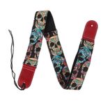 FAVOMOTO 1 Bilgisayar Gitar Askısı Omuz Askısı Gitar Omuz Kemeri Jakarlı Gitar Askısı Kayış Gitar Akustik Deri Kayışlar Bas Kayış Gitar Askısı Işlemeli Elektrik Tuval Baskı Ukulele Saksafon