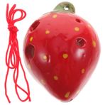 FAVOMOTO 1 Takım 6 Meyve Ocarina Çilek Kolye Sevimli Ocarina Kil Ocarina Altı Delikli Ocarina Çin Müzik Aleti Ocarina Gerçek Aletler Ocarina Zanaat Ocarina Çini Için Nota Çocuk Trey Seramik