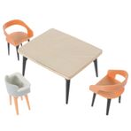 FAVOMOTO 1 Takım Evi Mobilya Evi Mini Mobilya Aksesuarları Evi Yemek Masası Mobilya Modeli Evi Yemek Masası Minyatür Ahşap Sandalyeler Minyatür Mobilya