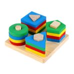 FAVOMOTO 1 Takım geometrik oyuncaklar okul öncesi için montessori materyalleri renk sıralama oyuncak Çocuk oyuncakları ahşap bebek oyuncakları çocuklar blok oyuncakları tahta bloklar Kolon
