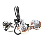 FAVOMOTO 1 Takım Gitar Hattı Metal Gitar Parçaları Kablolu Potansiyometre Gitar Için Parçalar Aksesuar Için Gitar Potansiyometre Demeti Gitar Malzemeleri Plastik Kutu 500 Bin Metal Teller