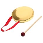 FAVOMOTO 1 Takım Vurmalı Çalgı Hafta Zili Çin Vurmalı Çalgı Müzikal Vurmalı Çalgı Masaüstü Masa Gongu Enstrümanlar Tokmak Ile Gong Ziller Opera Gong El Davulu Taşınabilir Çocuk Asya Metal