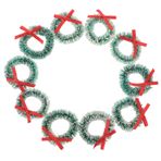 FAVOMOTO 10 Parça Yılbaşı Çelengi Noel Ağacı Çelengi Tatil El Sanatları Kolye Dolaplar Için Mini Çelenkler El Sanatları Için Çelenkler Küçük Ağaç Için Mini Süsler Green Sisal Ipek
