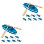 FAVOMOTO 16 Takım Ahşap Gemi Modeli Mini Heykelcik Denizcilik Yelkenli Dekorasyon Oyuncak Bebek Evi Balıkçı Teknesi Modeli Mini Balıkçı Teknesi Heykelcik Minyatür Reçine