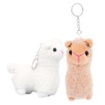 FAVOMOTO 2 Adet Alpaka Anahtarlık Alpaka Parti Iyilik Kawaii Doldurulmuş Hayvan Alpaka Dolması Oyuncak Doldurulmuş Bebek Anahtarlık Alpaka Doldurulmuş Hayvan Alpaka Peluş Oyuncak Kısa Peluş