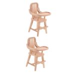 FAVOMOTO 2 Adet Bebek Evi Mobilyaları Oyuncaklar Modeller Mama Sandalyesi Minyatür Mobilya Minyatür Sandalye Simüle Sandalyeler Sevimli Bebek Mobilya Ahşap Çocuk Mini Süs Eşyaları