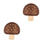 FAVOMOTO 2 Adet Siyah Ceviz Mantar Tepsisi Tabaklar Tepsiler Devre Kartı Sevimli Tepsi Kurabiye Biftek Tabağı Plaka Teneke Tahtalar Kulp Kristal Teşhir Tepsisi Light Brown Ahşap