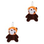 FAVOMOTO 2 Küçük rakun kolye çanta takılar rakun asılı süsleme peluş rakun çanta asılı kolye anahtarlık oyuncak Sırt Çantası Asılı sırt çantası hayvanlar kolye Kısa peluş