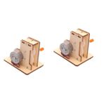 FAVOMOTO 2 Takım Eğitim Bilimi Oyuncakları Çocuk oyuncakları mini elektrikli oyuncak mini motor bulmaca ahşap oyun seti malzeme kiti birleştirin kendin yap elektrik jeneratörü Manuel dinamo