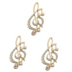 FAVOMOTO 3 Parça Nota Broş Popüler Sırt Çantaları Müzik Notası Broş Nota Iğnesi Broş Müzik Notası Işareti Broş Yaka Iğnesi Sırt Çantası Pimi Ceket Broş Bayanlar Rhinestones Notlar Alaşım