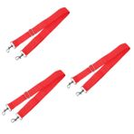 FAVOMOTO 3 Parça Trampet Kayışı Tambur Kayışı Değişimi Yürüyen Trampet Kemeri Omuz Demeti Omuz Bandı Bas Davul Kayışı Trampet Sapanlar Polyester Djembe Metal Kırmızı