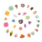 FAVOMOTO 30 Adet Minyatür Yiyecek Ve Oyun Flatback Reçine Takılar Reçine Boncuk Saç Aksesuarları Reçine Takılar Scrapbooking Reçine Takılar Reçine Dondurma Takılar Flatback Çörek Takılar