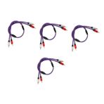 FAVOMOTO 4 Adet Ses Hattı RCA ses kablosu Araç ses kablosu Ses bağlantı kablosu kapı kablosu modifikasyon kablosu ev stereo sistem bileşenleri Stereo Ses Kablosu gitar teli Metal Mor,Purple