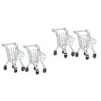 FAVOMOTO 4 Arabası Modeli Oyuncak Market Arabası Oyuncak Çocuklar Alışveriş Sepeti Sepeti Arabası Model Oyuncaklar Mini Süpermarket El Arabası Bakkal Oyun Seti Akrilik Light Green