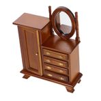 FAVOMOTO Bebek Evi Mobilya Vanity Raf Doğum Günü Dekorasyon Kız Için Vanity Dresser Dollhouses Vanity Plaka Retro Mini Mobilya Makyaj Masası Dollhouse Mobilya Açık Kahverengi