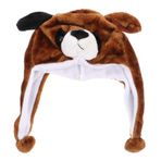 FAVOMOTO doldurulmuş hayvan şapkası peluş hayvan şapkası taklit kürk hayvan yaratık şapka şapkalar tesettür giyim çocuklar için köpek başlığı çocuk karikatür şapka Kostüm oyunu çocuk köpek