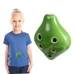 FAVOMOTO Yeşil Mini Kısa Ağızlı 6 Delikli Ocarina Acemi Ocarina Enstrüman Kolye Ocarina Alto c Ocarina Profesyonel Ocarina Giriş Ocarina Kolye Ile Ocarina Mini Ocarina Seramik Öğrenci Flüt