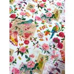Favor Kumaş kuş desenli romantik desenli döşemelik fvr-37