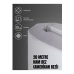 FAVORA %100 Pamuk 46 Tel Amerikan Bezi Ham Bez Punch Kumaş - Beyaz 2000x240 cm F2163