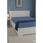 Favora %100 Pamuk Ranforce Premium Çift Kişilik Lastikli Çarşaf - İndigo - Indigo - 160 x 200