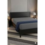 Favora %100 Pamuk Ranforce Premium Çift Kişilik Lastikli Çarşaf - Koyu G - Koyu Gri - 160 x 200