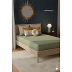 Favora %100 Pamuk Ranforce Premium Tek Kişilik Lastikli Çarşaf - Yeşil - 100 x 200